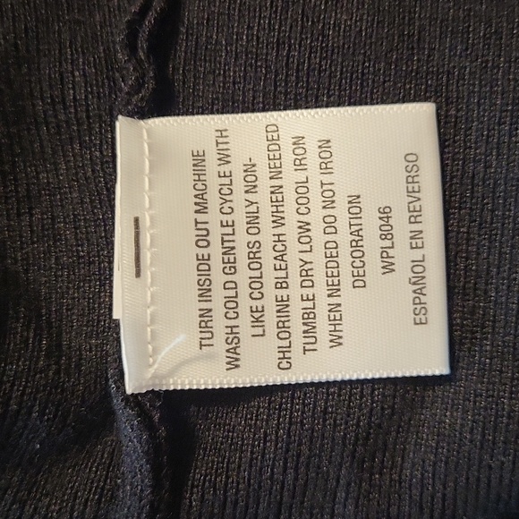 Charter Club black bell-sleeve sweater with jeweled neckline - Picture 7 of 7